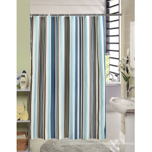 Amazon Hot Sale Simple Striped Polyester Hotel Waterproof Shower Curtain